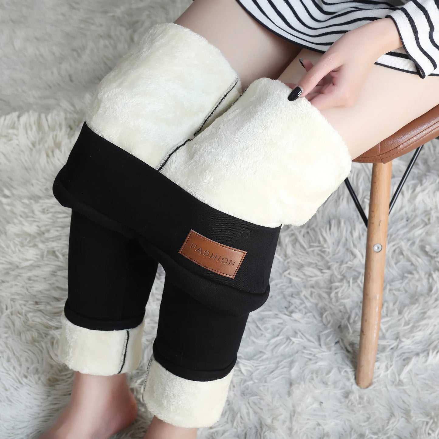 Frauen Winter Warm Thermo Hose Innenfleece Strumpfhose Blickdicht Hosen Leggins