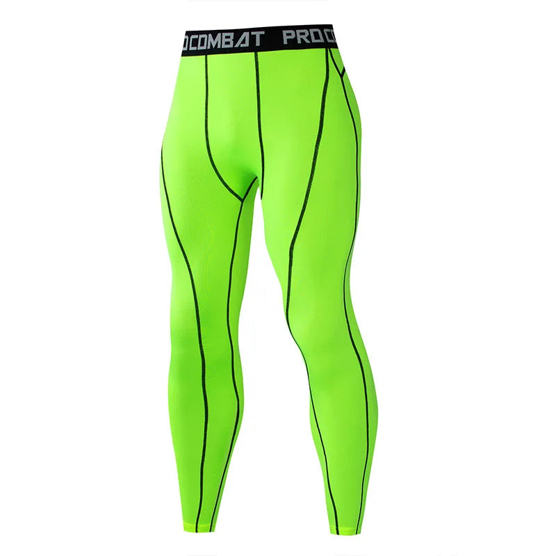 Pantaloni a Compressione da Uomo Leggings Calcio Corsa Palestra Leggins Calza
