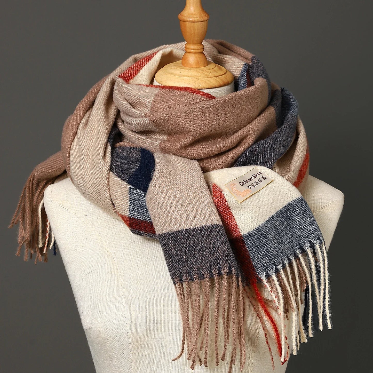 Damen Schal Winterschal Stola Schlauchschal Halstuch Wollschal Strickschal Loop