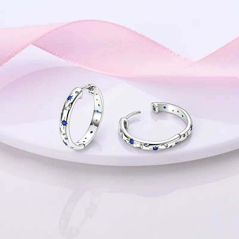 1 Paar Creolen aus 925 sterling Silber Ohrringe Ohrschmuck Zirkonia Ohrstecker