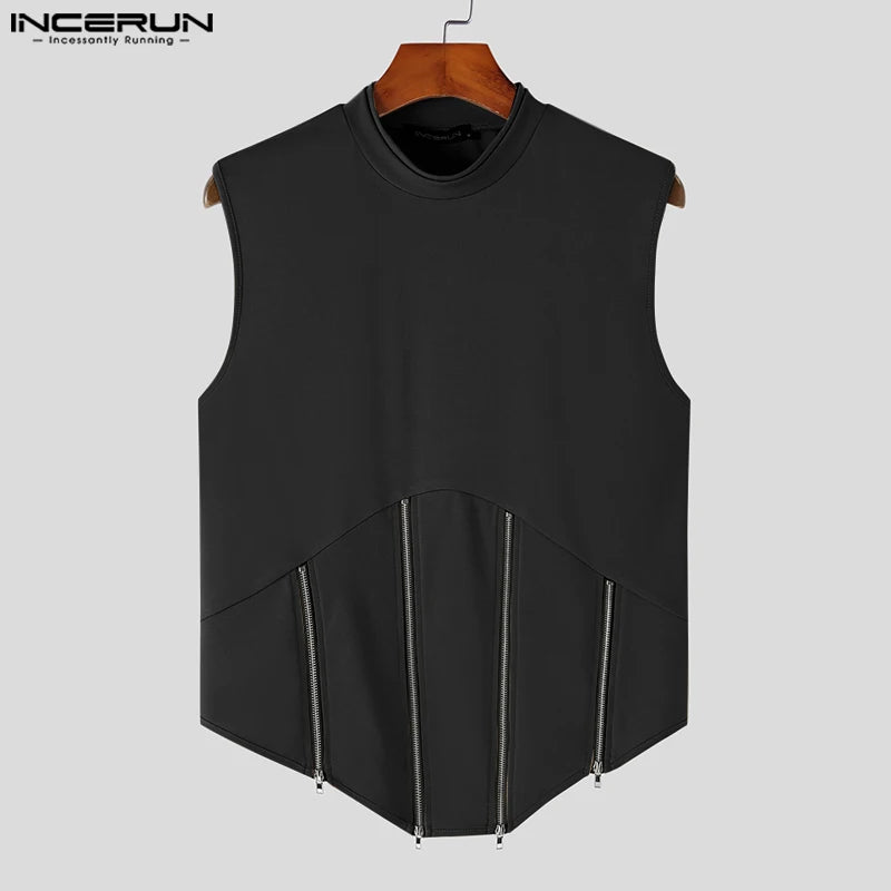Fetisch Fashion Männer Sexy Bodysuits Herren Body Shirts Hemd Tank Tops Zipper