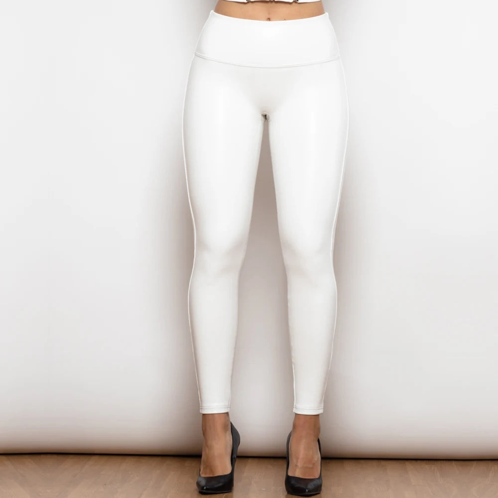 Sexy Leggins Donna Vita Alta Pantaloni Collant in Lattice Lucido Night Club