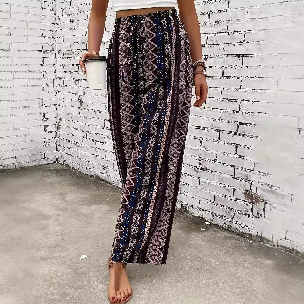 Damen Yoga Hose Bootcut Hüftjeans Hippie Retro Flared Leggins Bohemian Style