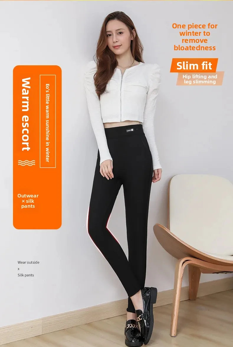 Frauen Hose Winter Leggins Warm Thermohose Innenfleece Leggings Strumpfhose