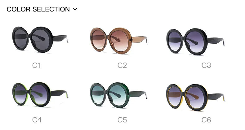 JNPCXI Übergroße Runde Sonnenbrille Frauen Männer Luxus Marke Großen Rahmen Sonnenbrille Brille Große Shades Unisex Reiten Brillen