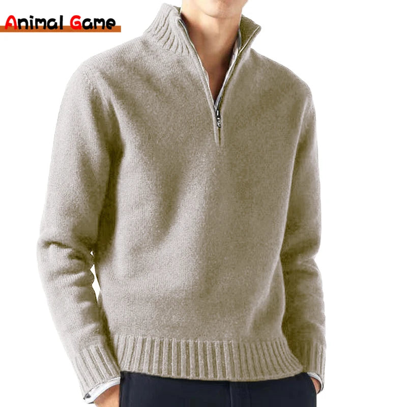 Herren Pullover Sweatshirt Troyer Pulli Sweater Stehkragen Zipper Langarmpulli