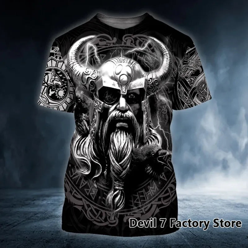 Herren Fashion Vintage 3D T-Shirt Rundhals Unisex Sommer Streetwear Oversized