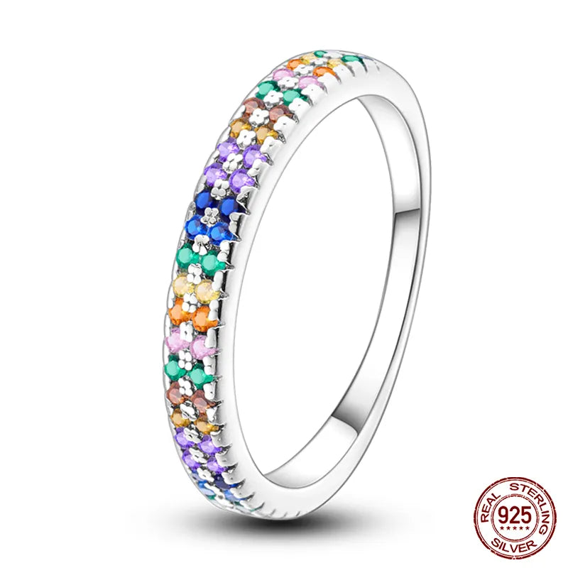 Massiv Sterling Silber 925 Ring filigran Fashion Damenring mit AAA Zirkonia