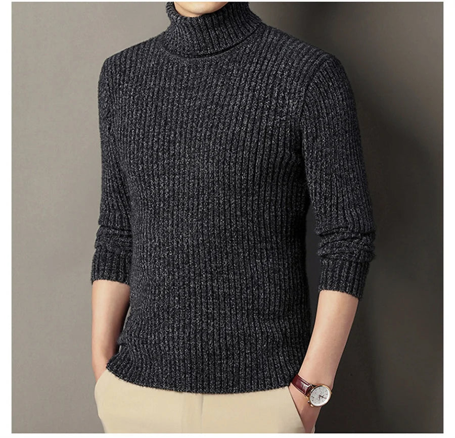 Herren Rollkragen Pullover Sweatshirt Pulli Zipper Sweater Shirt Langarmshirt