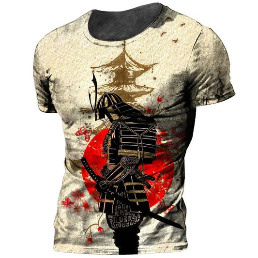 Fashion Herren Samurai Harajuku Vintage T-Shirt Unisex Streetwear Tank Top