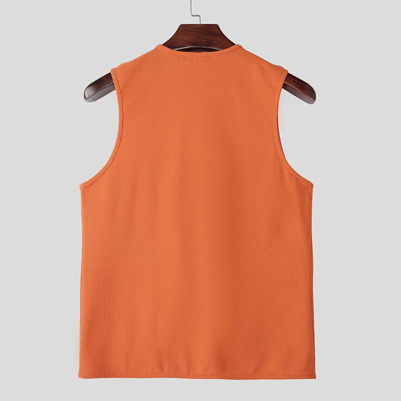 Herren Oberteil Ärmellos Weste Tank Top Sexy Shirt Clubwear Muskel T-Shirt