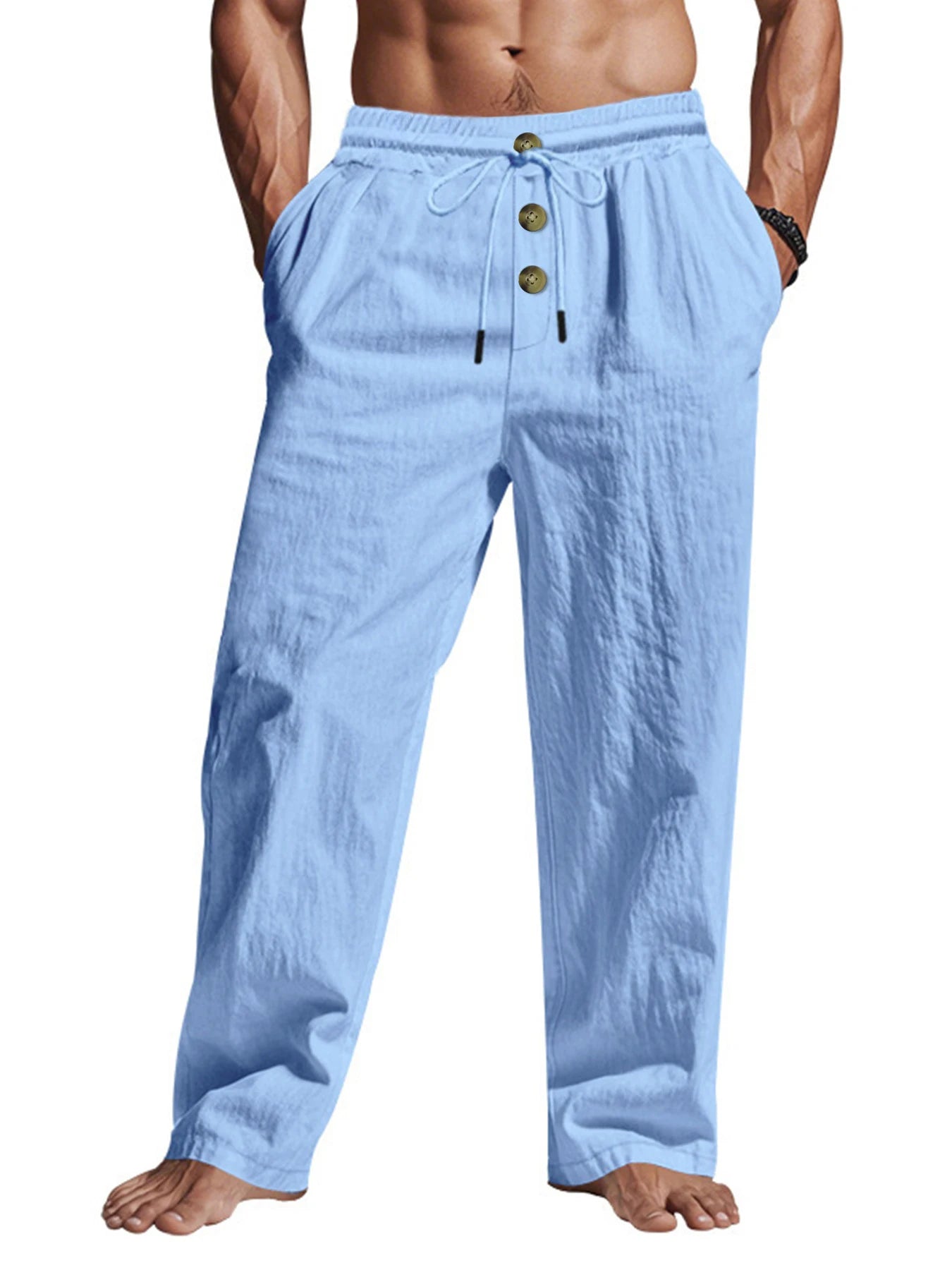 Männer Hose mit Kordelzug Freizeithose Pumphosen Pluderhosen Jogger Jogginghose