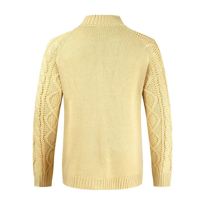 Herren Herbst Jacke Übergangsjacke Sweatjacke Sweater Strickjacke mit Zopfmuster