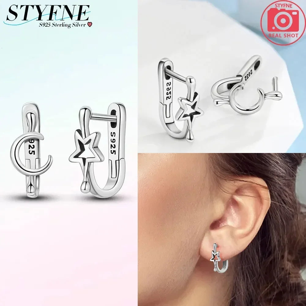 Creolen 925 Silber Ohrringe Zirkonia | Hypoallergen | Luxus Ohrstecker Geschenk