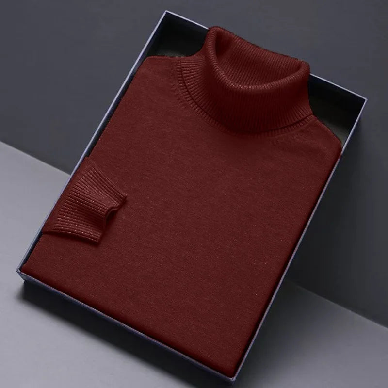 Herren Rollkragen Pullover Sweatshirt Leichter Pulli Sweater Shirt Langarmshirt