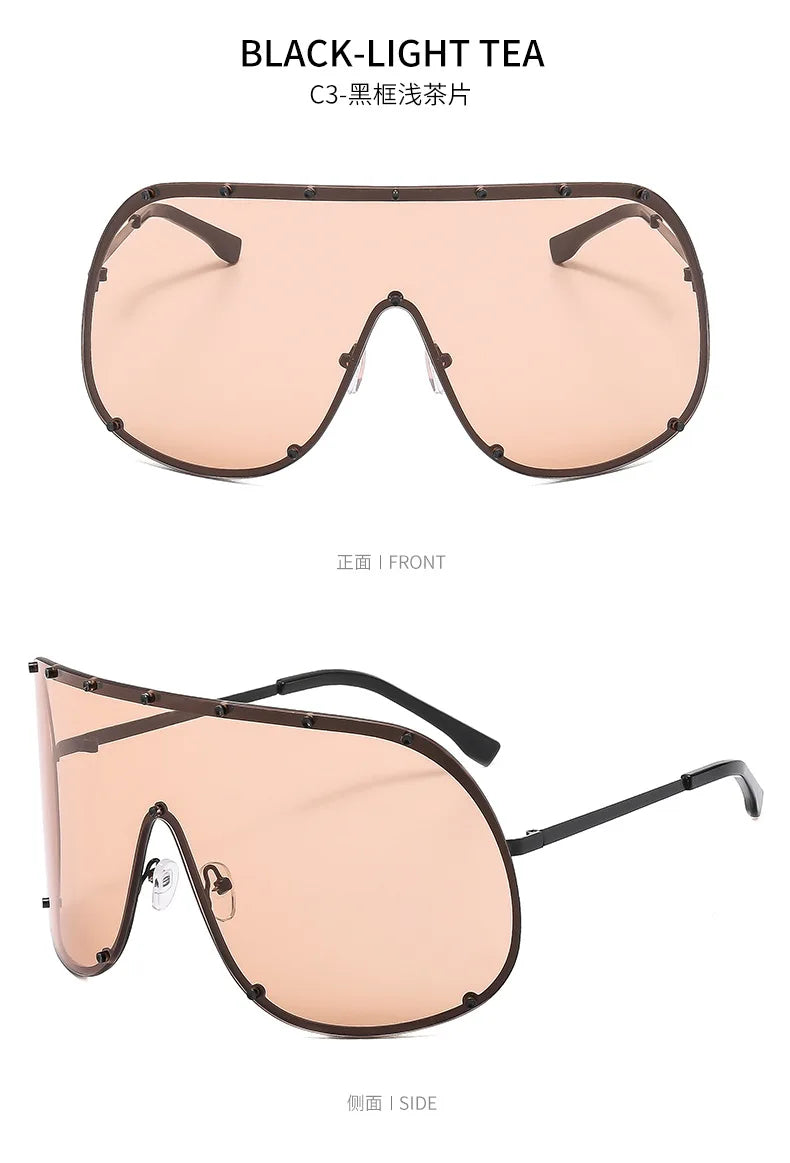 Damen Sonnenbrille Designer Luxus Brille Quadratische Übergröße Gläser Vintage