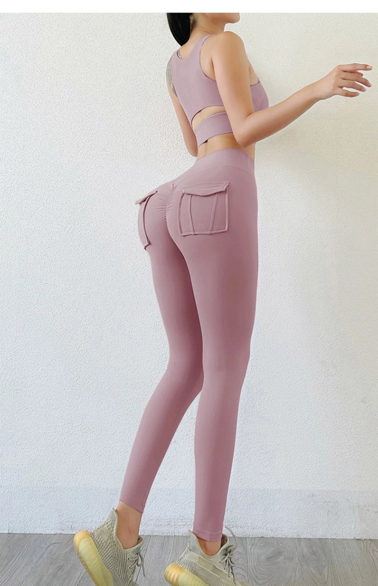 Leggins Donna Push up Vita Alta Pantaloni Sportivi Fitness Yoga Palestra Tuta
