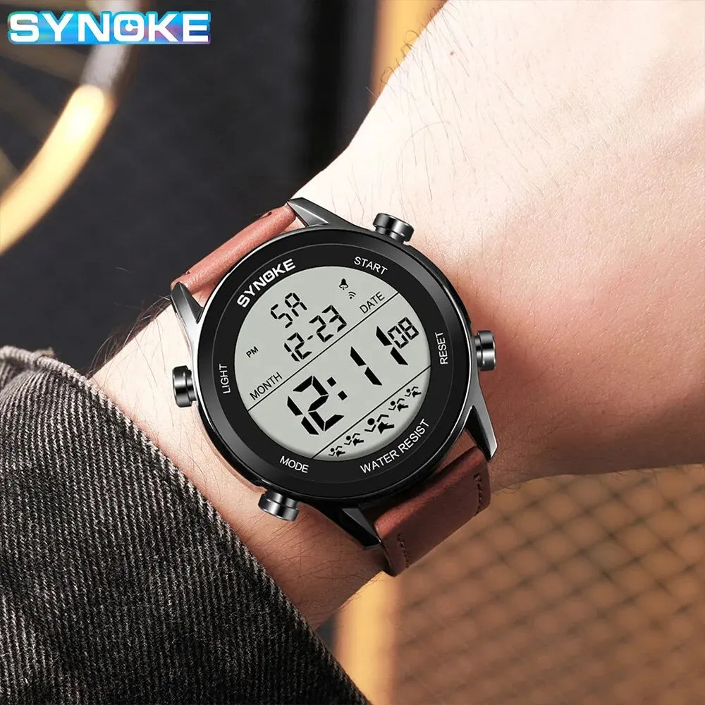 Herren Armbanduhr Digital Uhr Silber Edelstahl LED Quarzuhr Luxus Chronograph