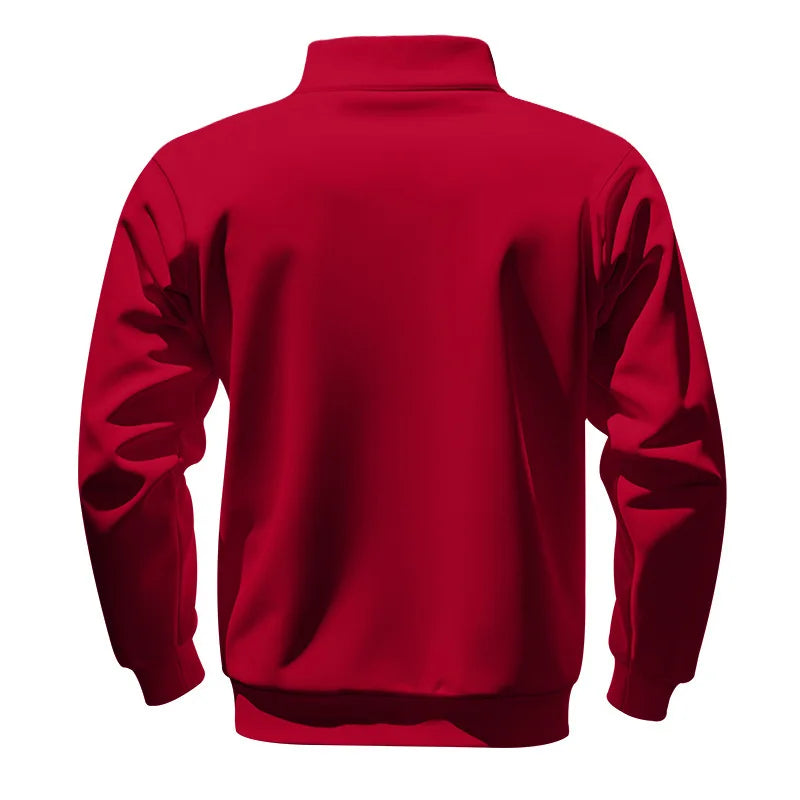 Herren Pullover Fleece Sweatshirt Troyer Pulli Sweater Stehkragen Langarmpulli