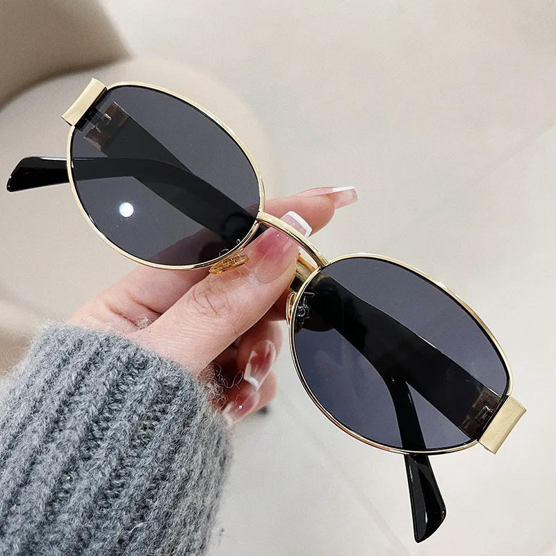 Damen Sonnenbrille Designer Luxus Brille Hexagon Gläser Vintage Piloten-Brille