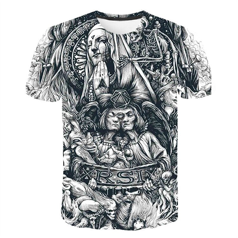 Herren Japan Samurai 3D T-Shirt Rundhals Unisex Sommer Streetwear