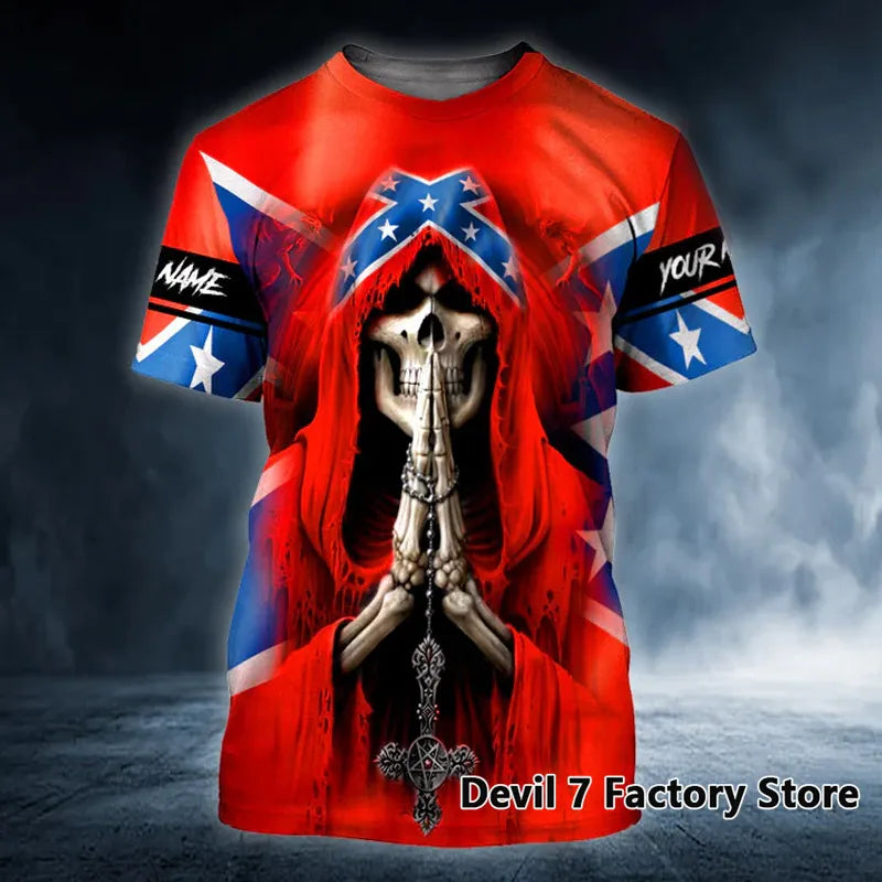 Herren Fashion Vintage 3D T-Shirt Rundhals Unisex Sommer Streetwear Oversized
