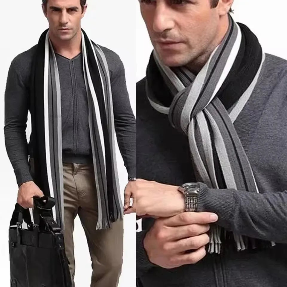 Herren Schal Winterschal Stola Schlauchschal Halstuch Wollschal Strickschal Loop