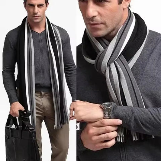 Herren Schal Winterschal Stola Schlauchschal Halstuch Wollschal Strickschal Loop
