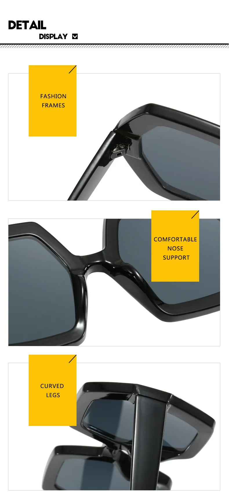 Damen Sonnenbrille Designer Luxus Brille Runde Übergröße Gläser Vintage UV400