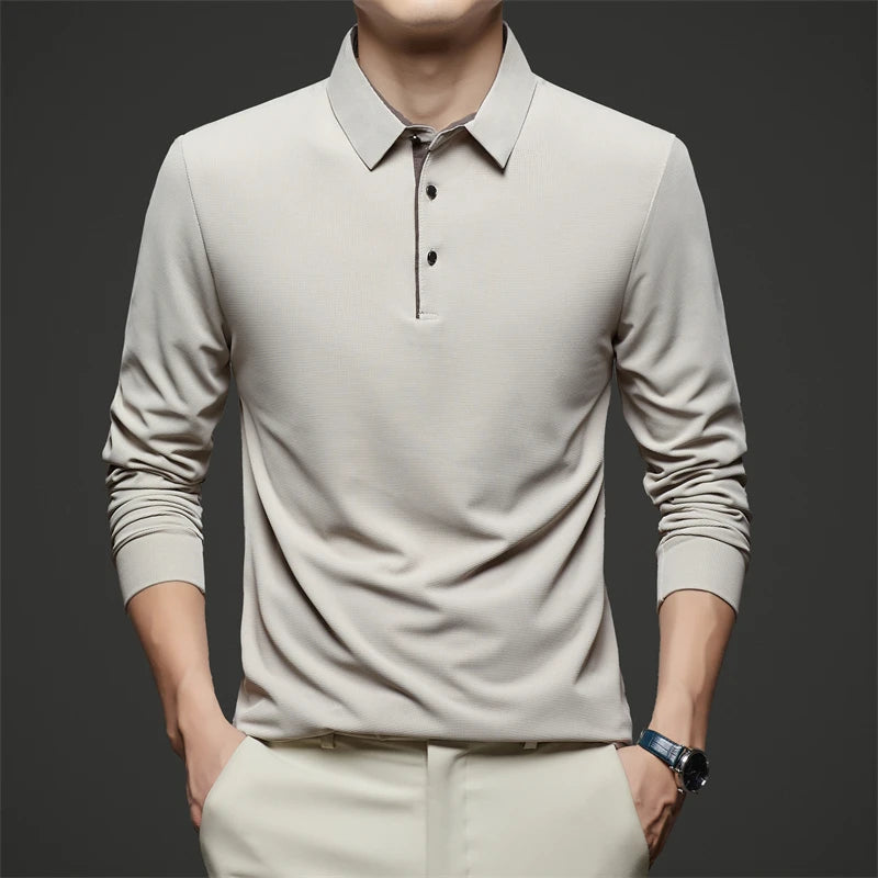 Herren Poloshirt POLO Shirt T-Shirt Langarm Zipper Hemd Fashion Polohemd Top NEU