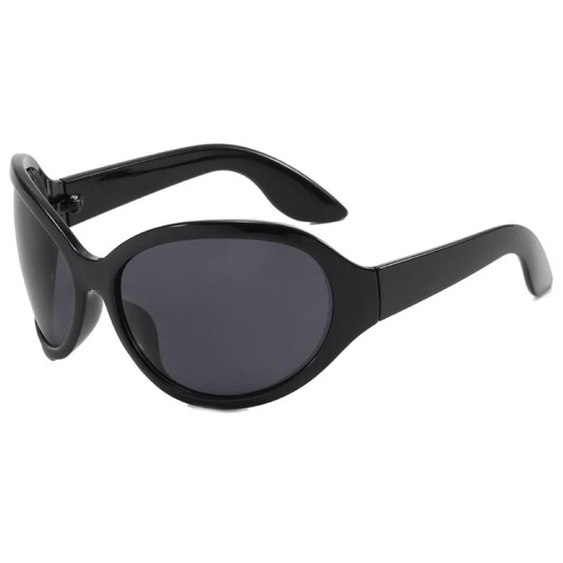 Luxus Sonnenbrille Damen Brille übergroße futuristische Gläser UV400-Schutz
