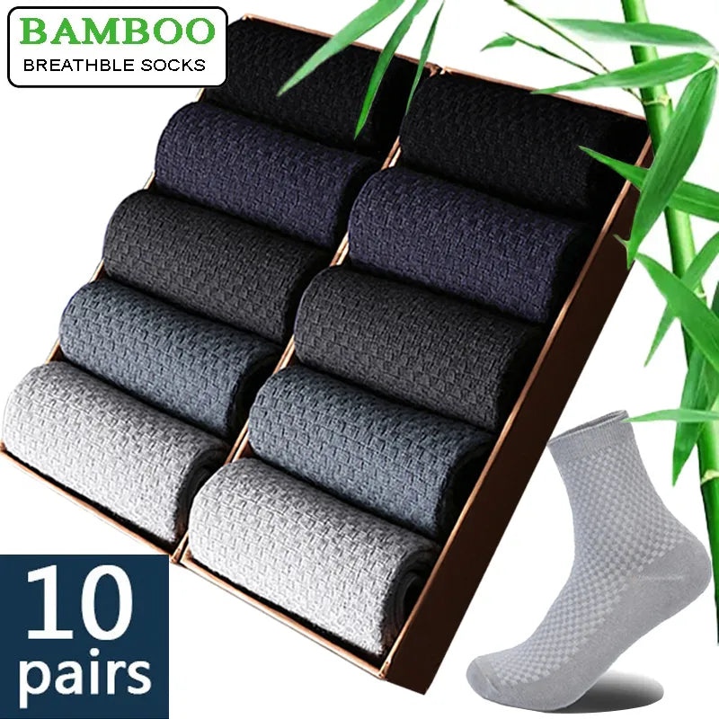 10 Paar Herren Business Socken aus Bambusfaser Atmungsaktives Größe 38-45