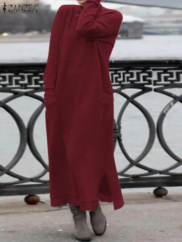 Damen Wollkleid Winterkleid Strickkleid Longpullover Pullover Long Sleeve