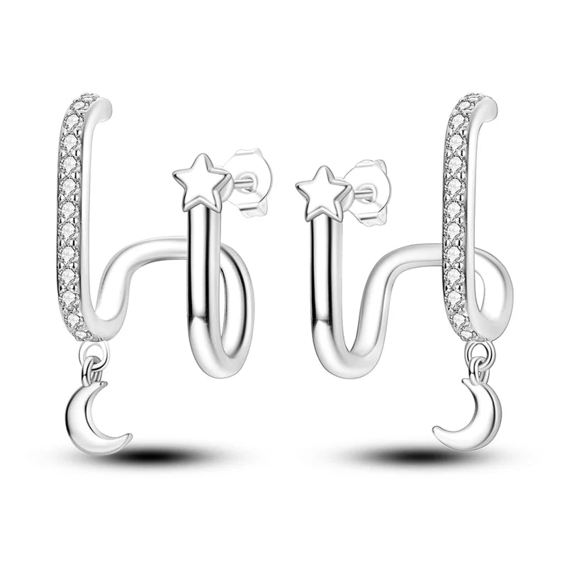 Creolen 925 Silber Ohrringe Zirkonia | Hypoallergen | Luxus Ohrstecker Geschenk