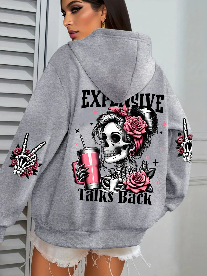 Punk Kapuzenpullover Sweatshirt Fleece Hoodie Pulli Damen Kapuzenpulli Shirt