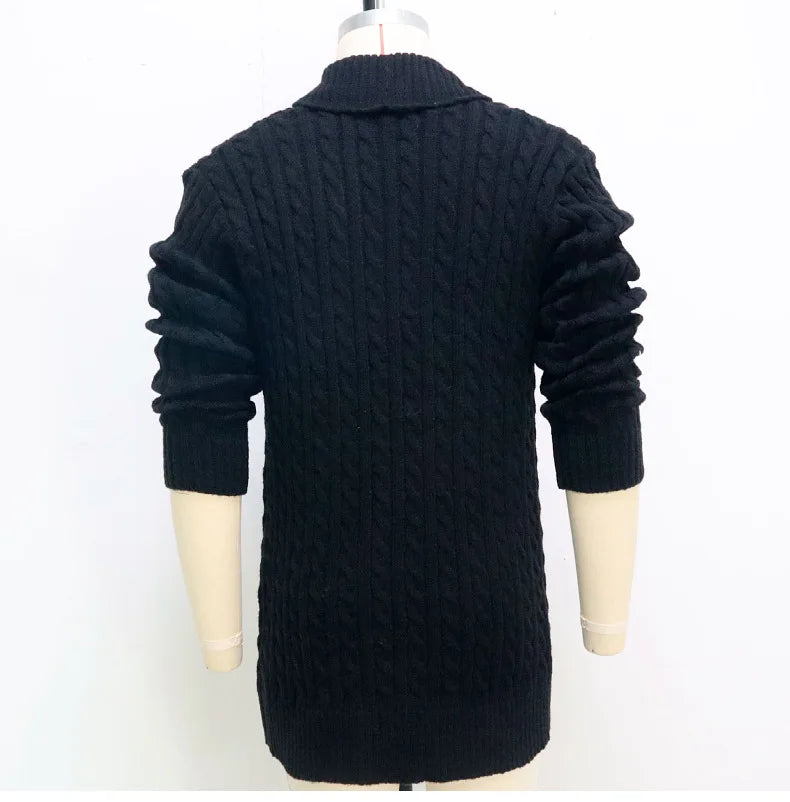 Herren Herbst Jacke Übergangsjacke Sweatjacke Sweater Strickjacke mit Zopfmuster
