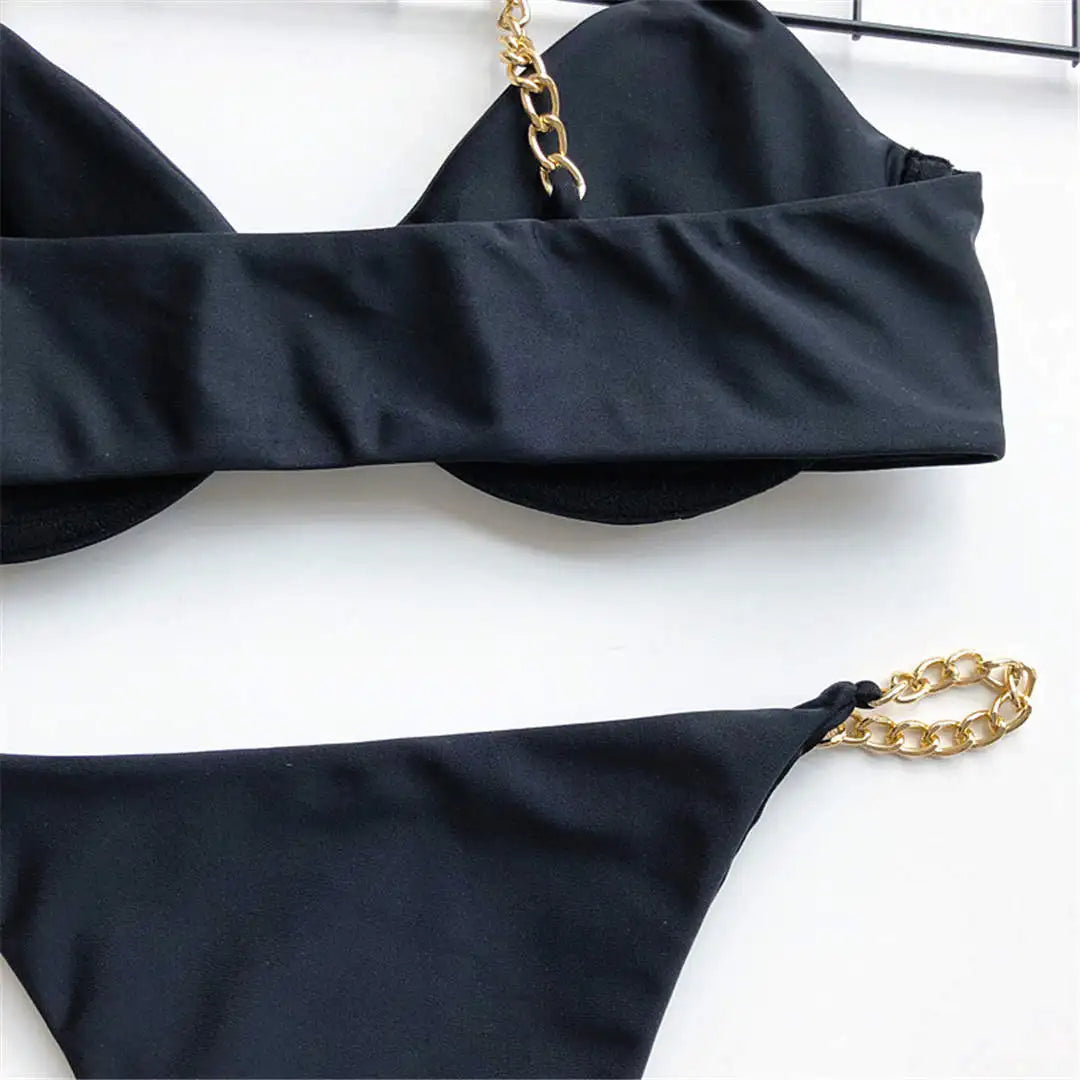 Frauen Bademode High Cut Bikini Set Sexy Push Up Badeanzug Damen Tanga Swimwear