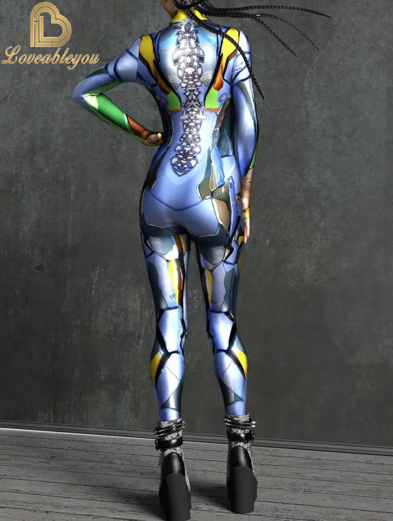 Damen Futuristisches Party Kostüm Overall Jumpsuit Streetwear 3D Print Strampler