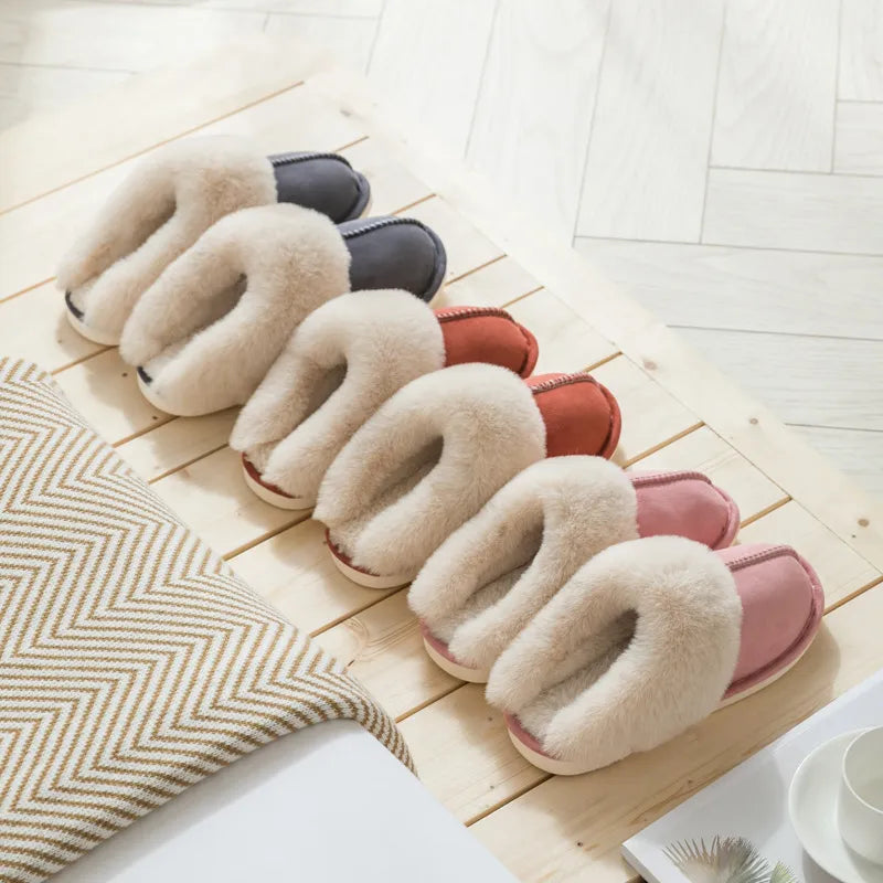 Damen Hausschuhe Pantoffeln Winterschuhe Plüsch Samt Slippers Wärme Gefütterte
