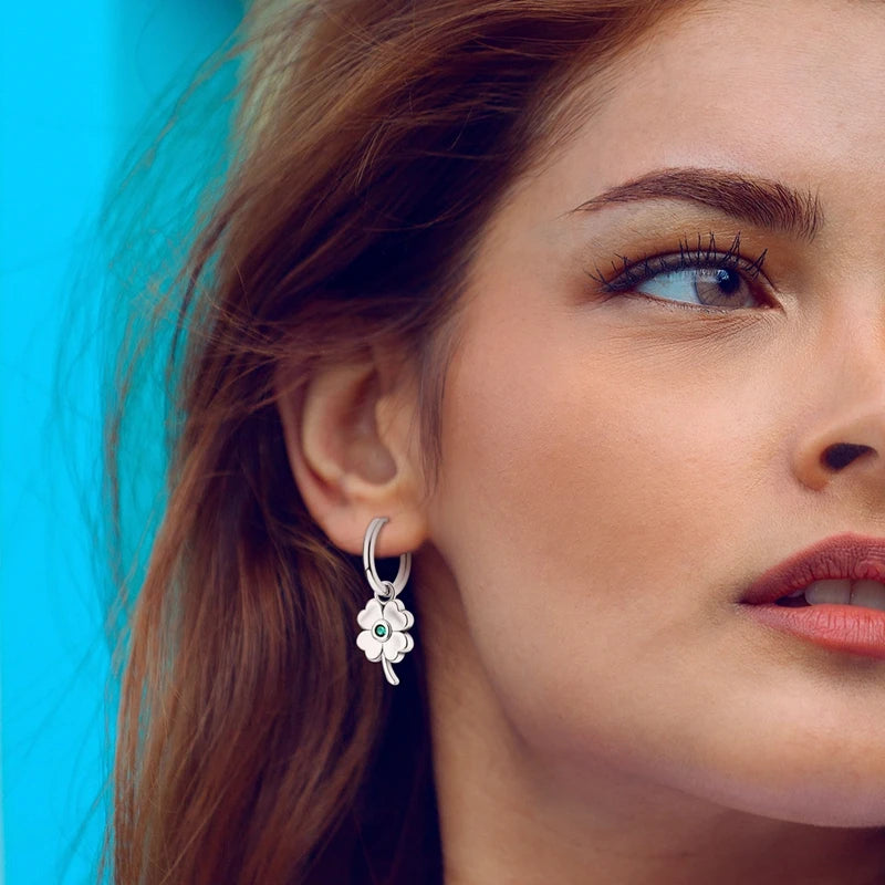 Orecchini a Cerchio in Argento 925 Sterling con Zirconi | Creole Brillantini