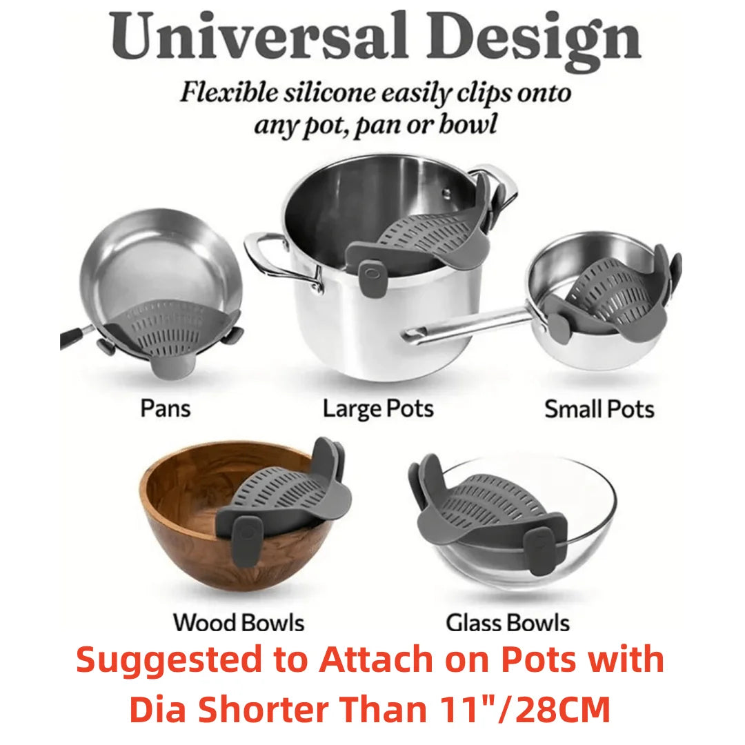 Scolapasta Universale per Scolare Pasta a Scatto in Silicone - Colino Colapasta