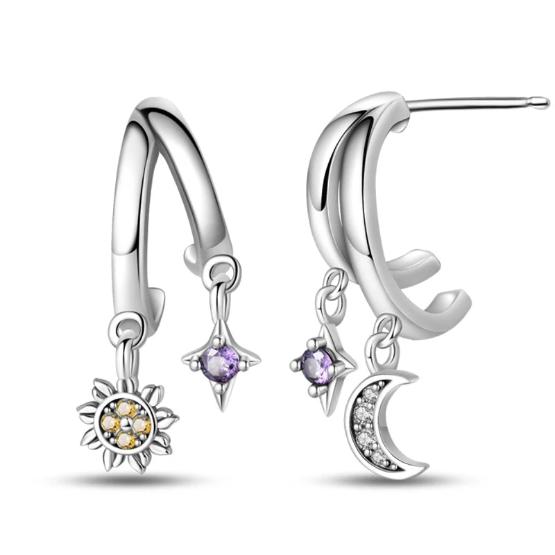 Creole Argento 925 Sterling Zirconi | Orecchini Eleganti Ipoallergenici Regalo