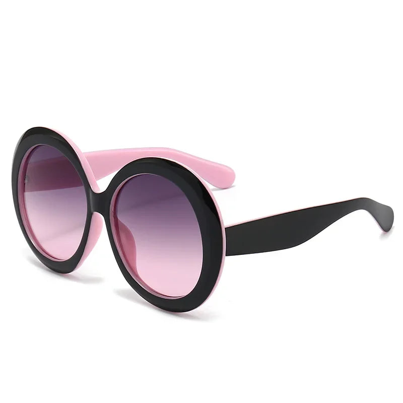 JNPCXI Übergroße Runde Sonnenbrille Frauen Männer Luxus Marke Großen Rahmen Sonnenbrille Brille Große Shades Unisex Reiten Brillen