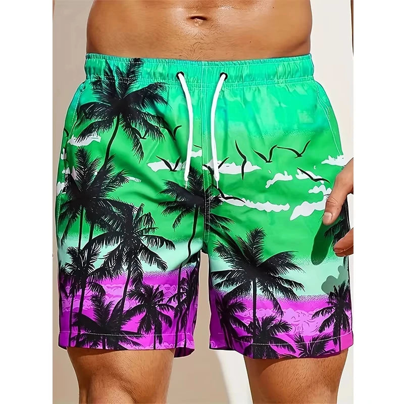 Hawaii-Badehose Herren Badeshort Kurzehose Shorts Schwimmhose 100% Polyester