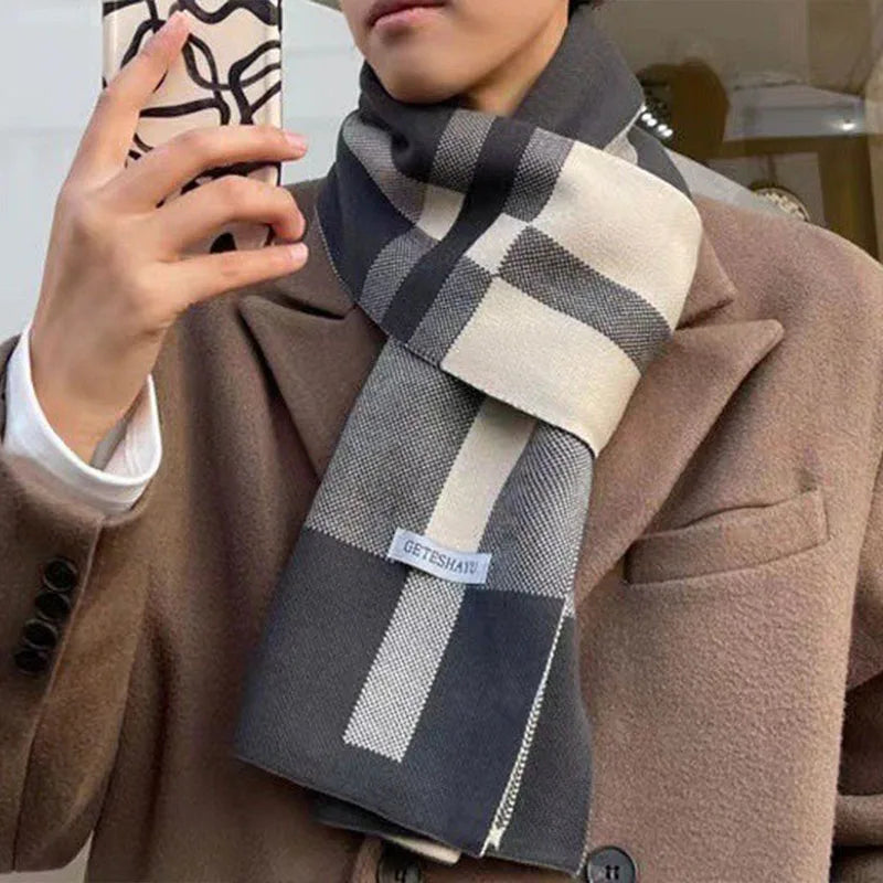 Herren Schal Winterschal Stola Schlauchschal Halstuch Wollschal Strickschal Loop