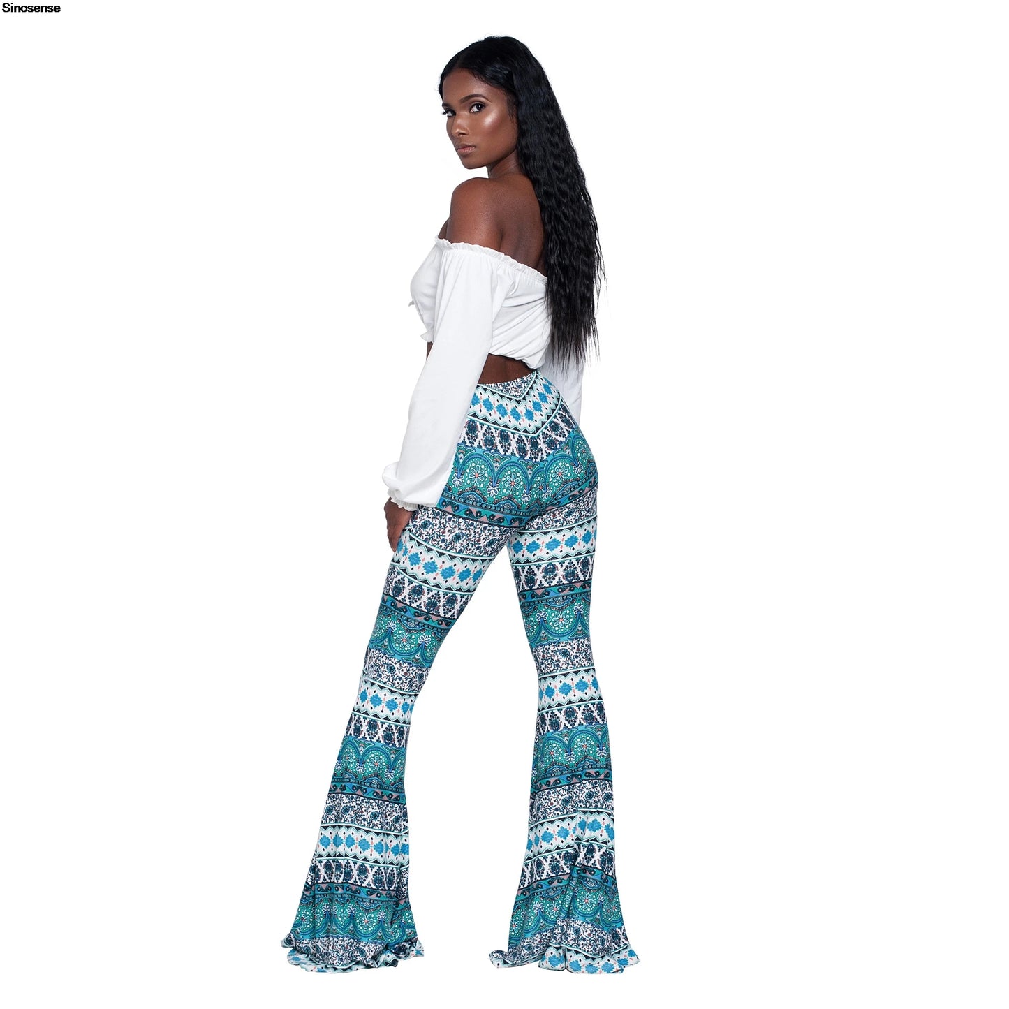 Pantaloni Yoga donna a gamba larga Leggins Svasati Sportivi Fitness Tuta Retro