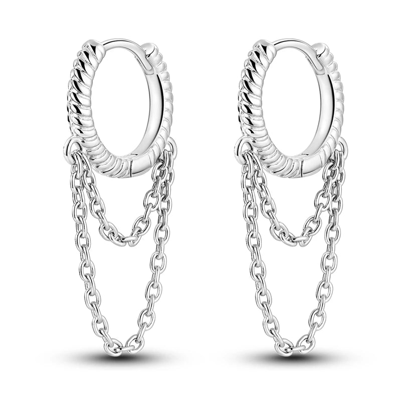 Creolen 925 Silber Ohrringe Zirkonia | Hypoallergen | Luxus Ohrstecker Geschenk