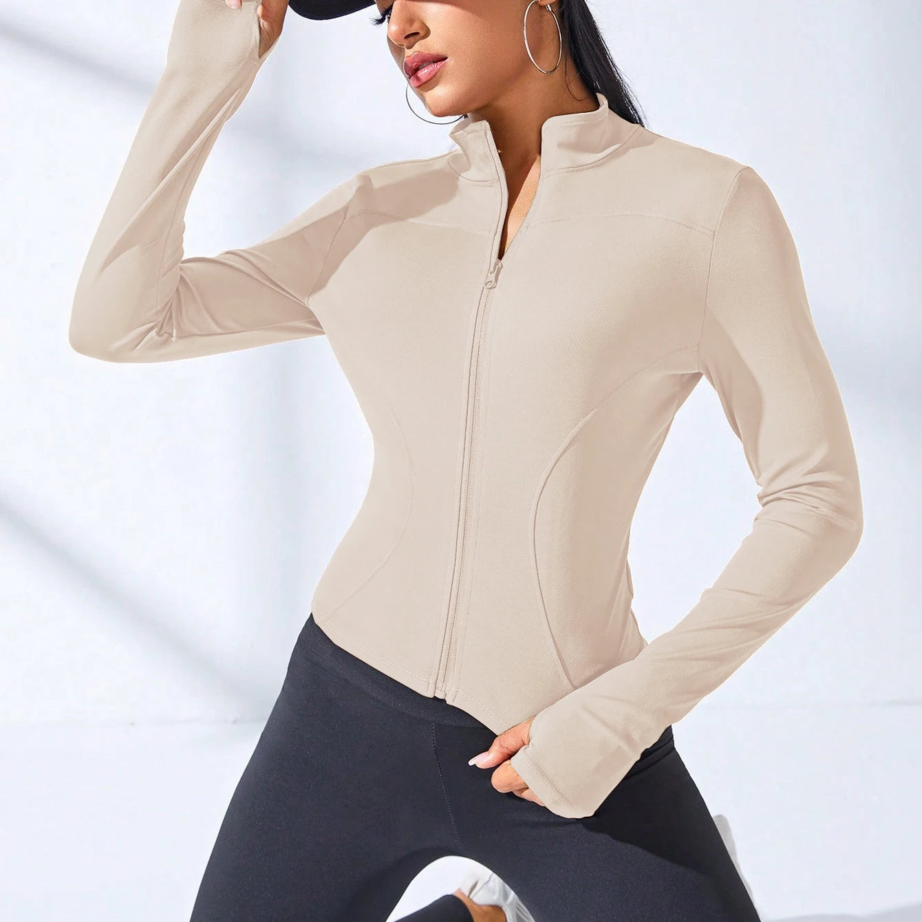 Felpa Donna Giacca Sportiva Con Zip Tuta Maniche Lunghe Cappuccio Maglia Shirt