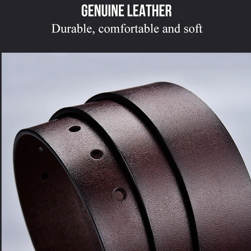 Jeans-Gürtel Herren Damen Eckig Schnalle Echt Leder Gürtel Schwarz Braun