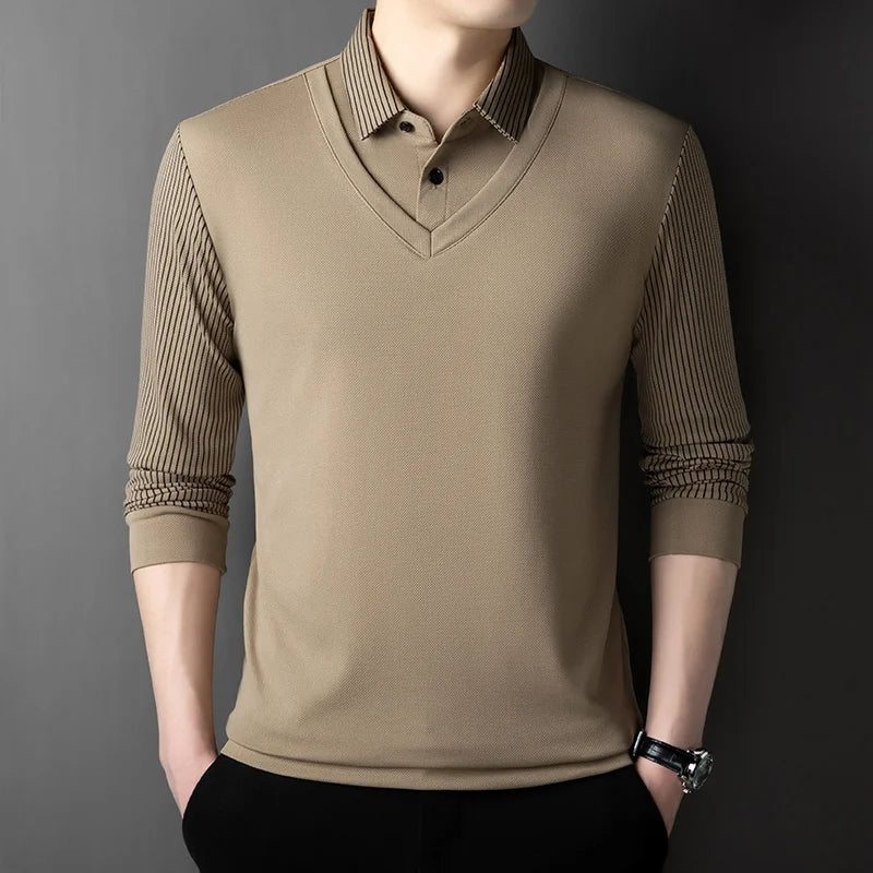 Herren Poloshirt POLO Shirt T-Shirt Langarm Zipper Hemd Fashion Polohemd Top NEU